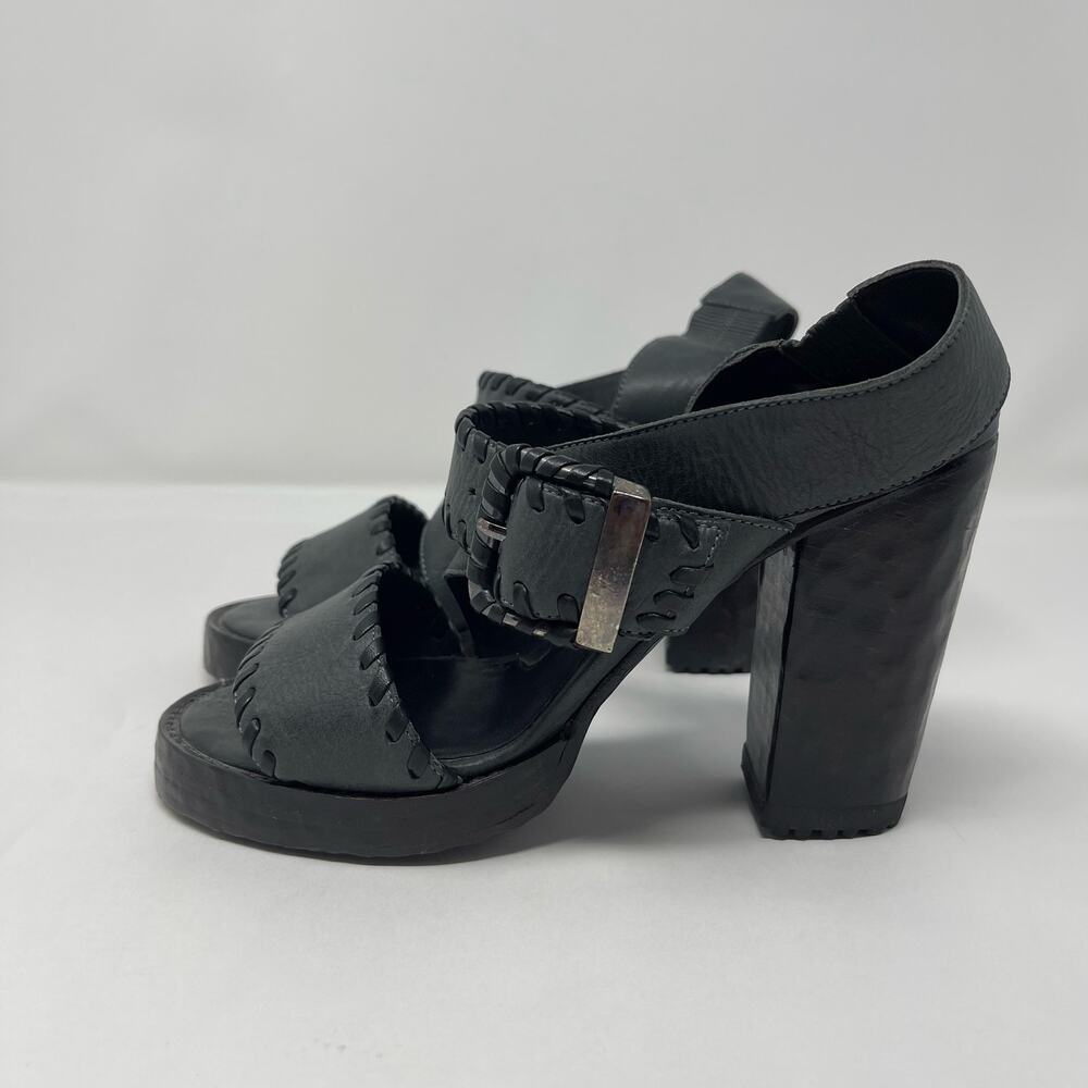John Fluevog Tuggawar Hopscotch Black Strappy Heels (6.5) - Picture 7 of 13